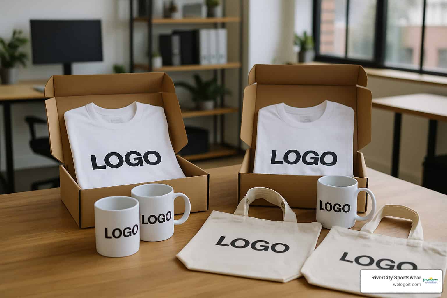finished custom merchandise in branded packaging - custom design support finished custom merchandise in branded packaging - custom design support